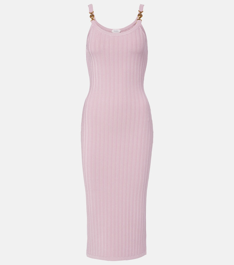 Versace Medusa ribbed-knit midi dress