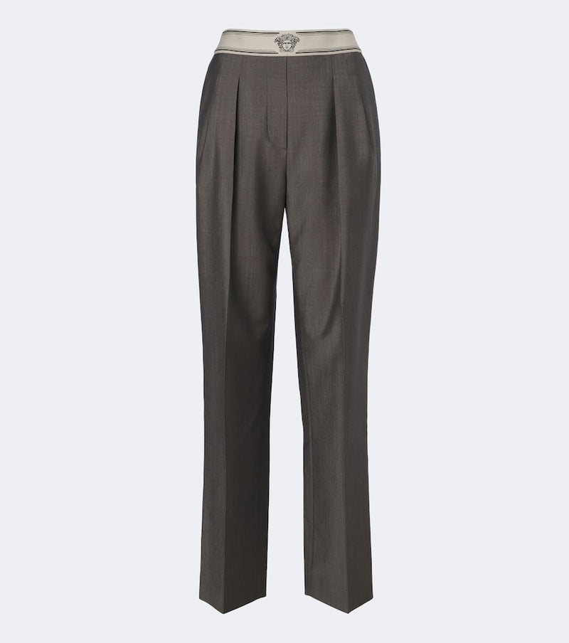 Versace Wool and mohair straight pants