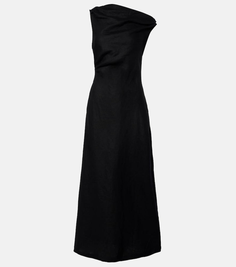 Faithfull Sius asymmetric linen midi dress
