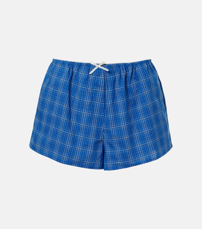 Faithfull Leya plaid cotton shorts