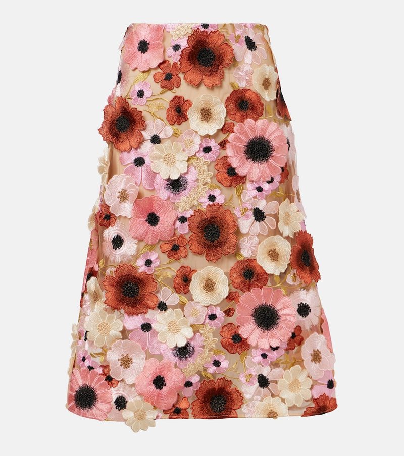 Dorothee Schumacher Blooming Meadow floral-applique midi skirt