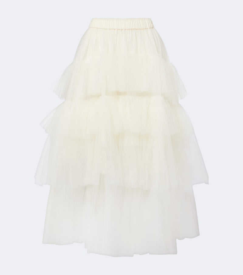 Simone Rocha Ruffled tulle midi skirt