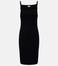 Courreges Ribbed-knit cotton jersey midi dress