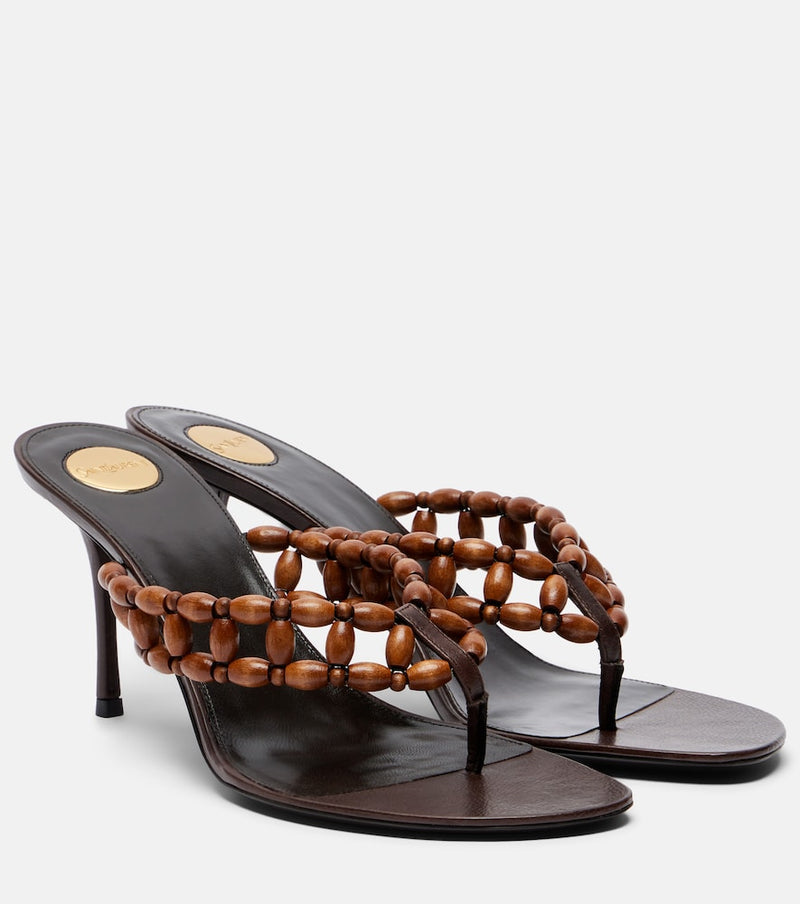 Saint Laurent Zine beaded thong sandals