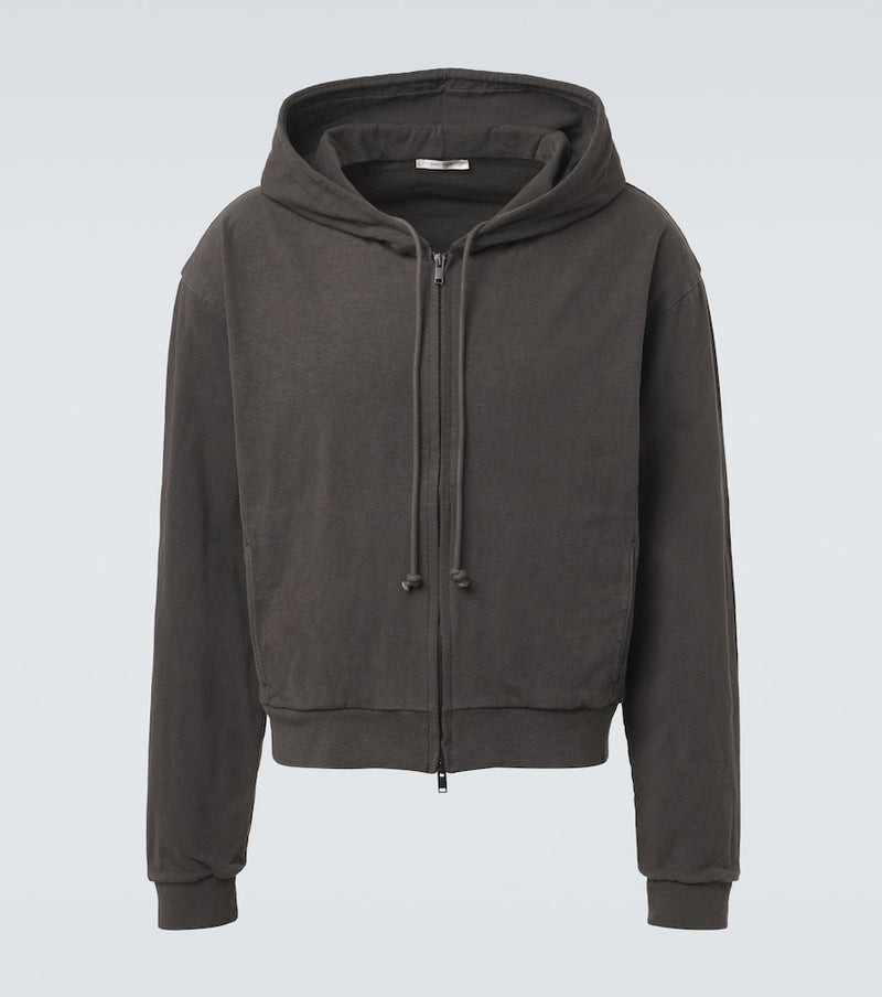The Row Mabon cotton jersey zip-up hoodie
