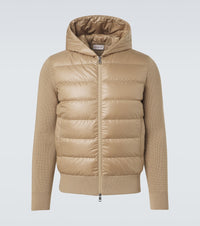 Moncler Tricot down-paneled virgin wool cardigan