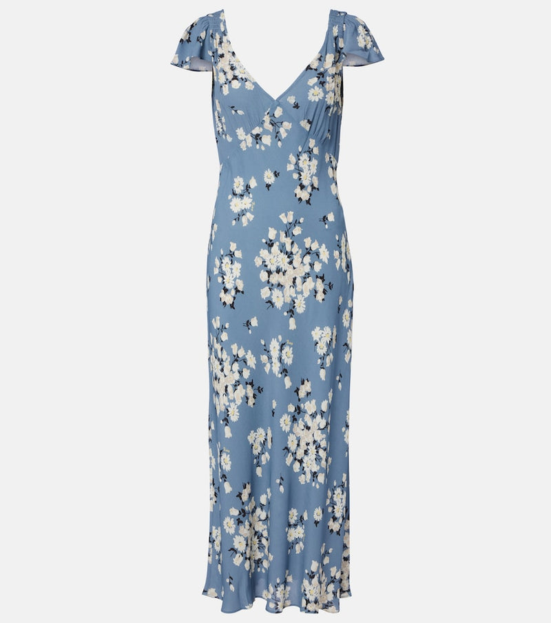 Rixo Cathy floral crepe midi dress
