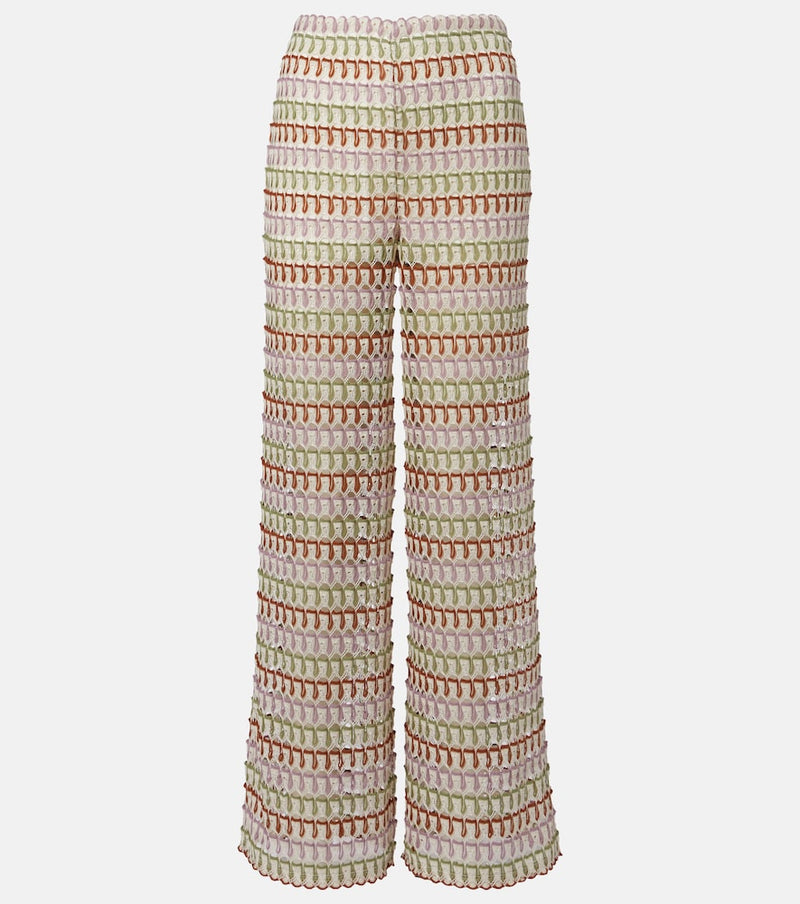 Veronica Beard Fatima crochet wide-leg pants