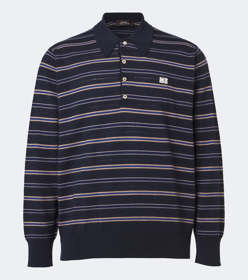 Wales Bonner Beam striped wool polo sweater