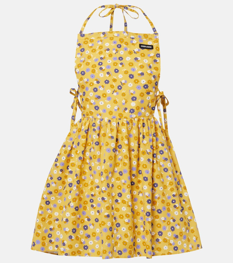 Miu Miu Floral open-back cotton poplin minidress