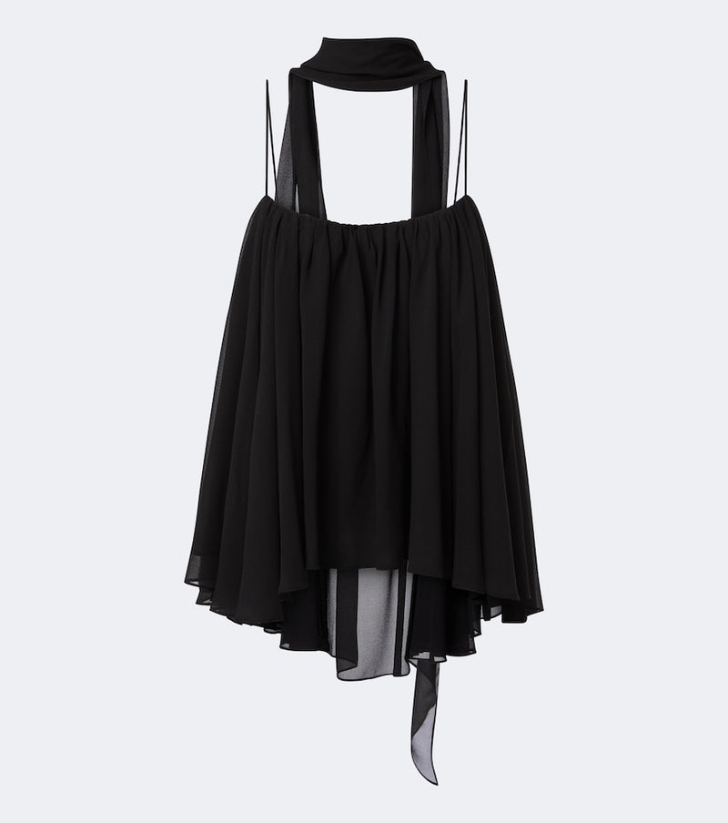 De La Vali Agapito georgette top in Black