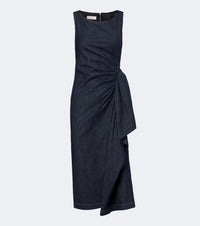 Dries Van Noten Draped denim midi dress