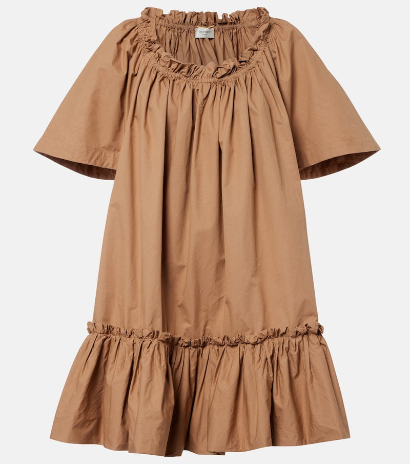 Saint Laurent Ruffled cotton minidress
