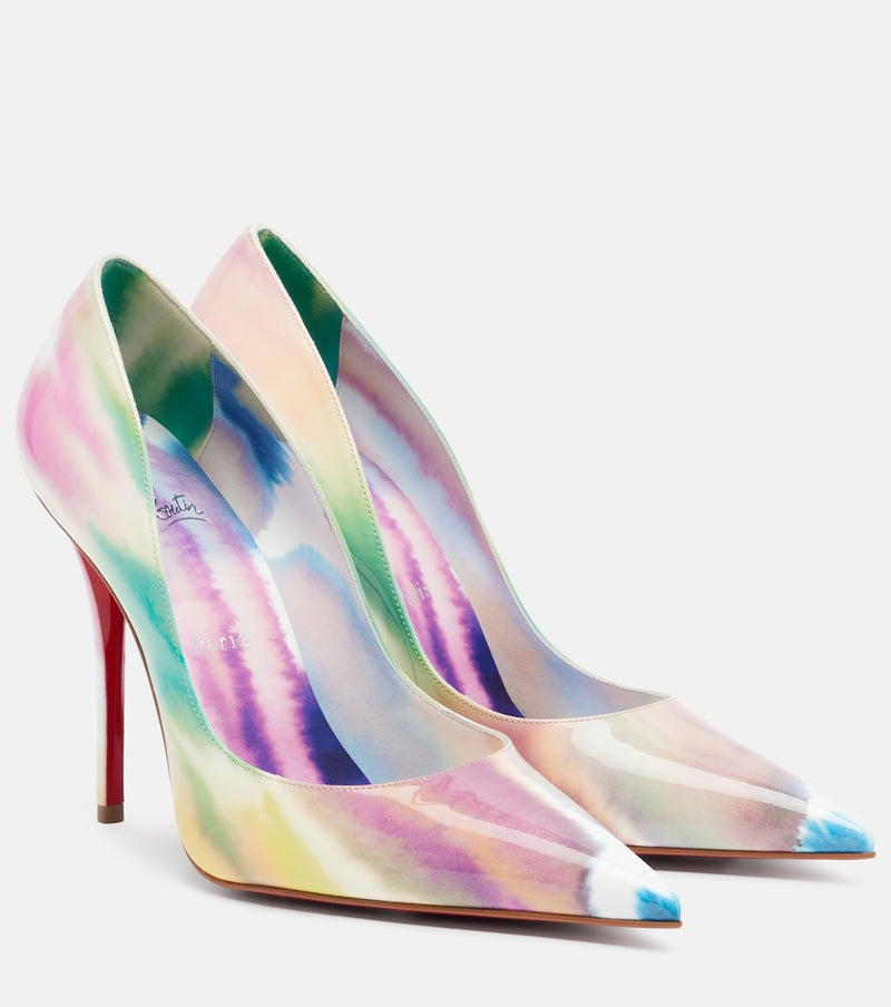 Christian Louboutin Miss Z printed patent leather pumps