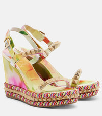 Christian Louboutin Pyra Clou embellished espadrille wedges