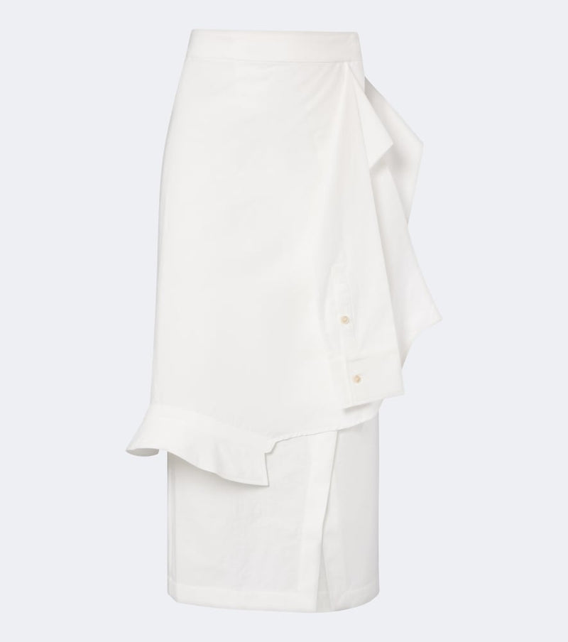 Rohe Asymmetric cotton-blend midi skirt