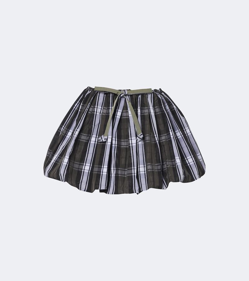 Patou Checked balloon miniskirt