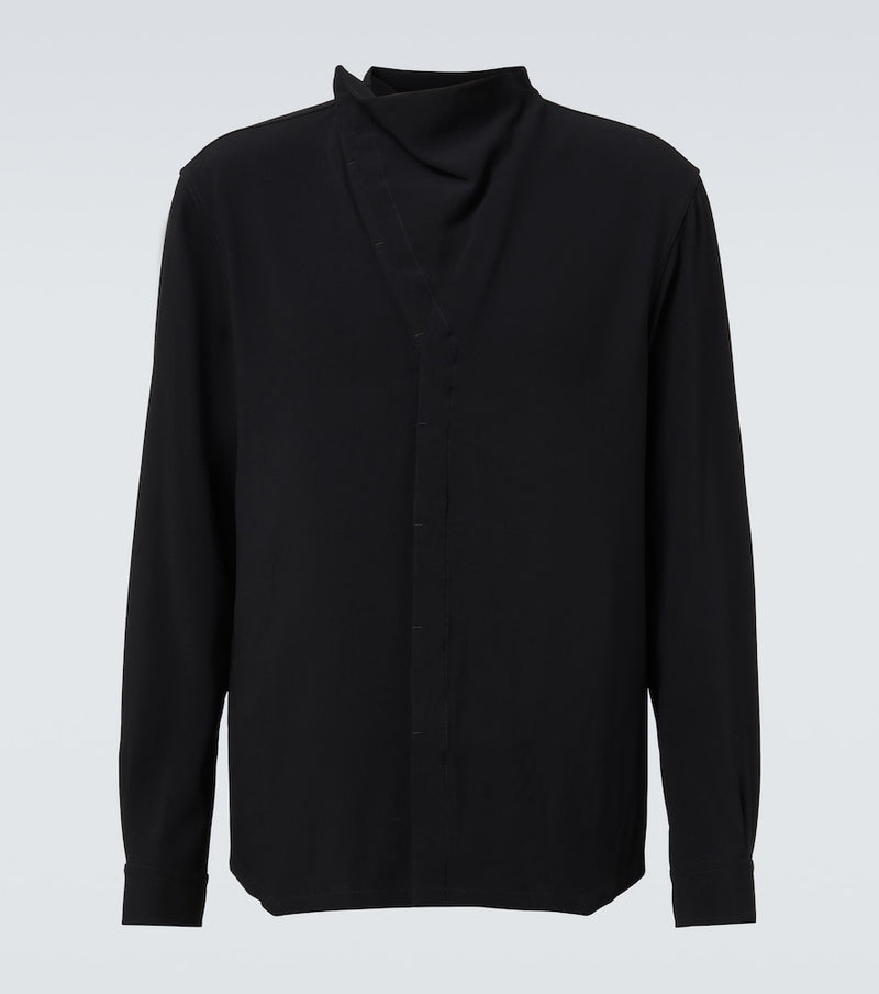 Rick Owens Island draped cady shirt