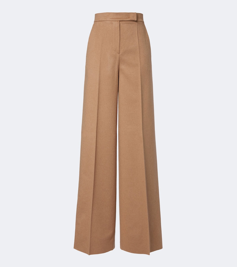 Max Mara Camel hair wide-leg pants in Camel