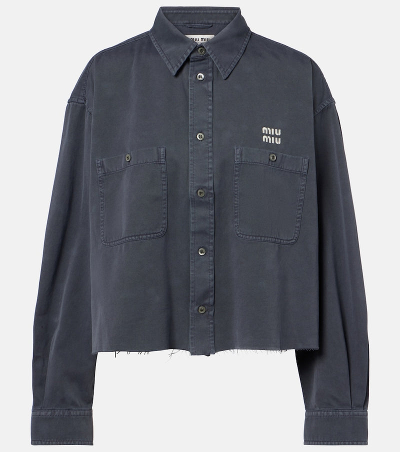 Miu Miu Frayed denim shirt