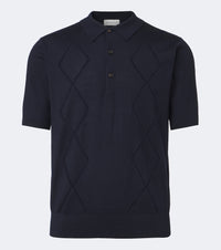 Dries Van Noten Argyle open-knit wool polo shirt