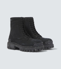 Balenciaga Combat Strike canvas lace-up boots
