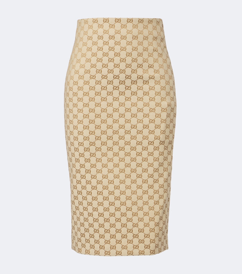 Gucci GG canvas cotton-blend pencil skirt