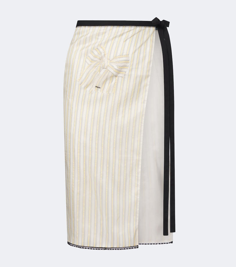 Prada Bow-detail striped apron