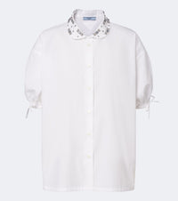 Prada Crystal-embellished poplin shirt