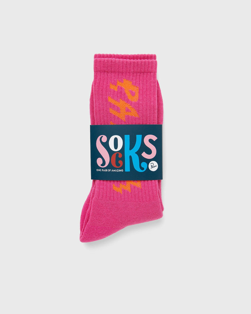 By Parra Spiked Logo Crew Socks Pink