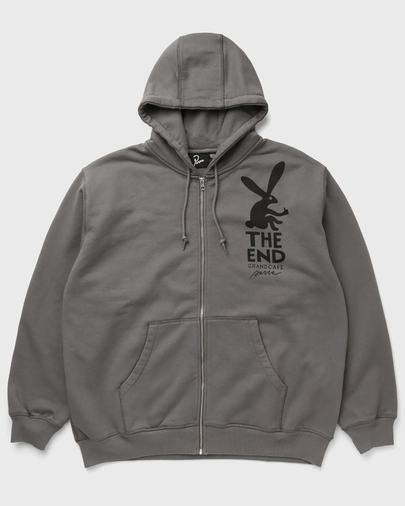 By Parra End the Bunny Zip Hooded Sweatshirt Grey