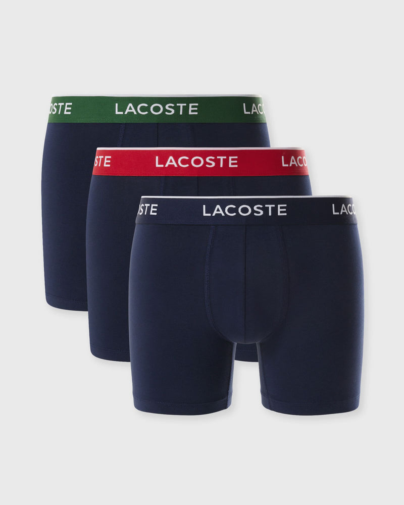 Lacoste 3-Pack Stretch Cotton Boxer Briefs Blue