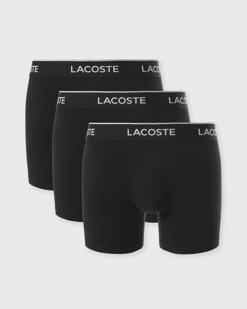 Lacoste 3-Pack Stretch Cotton Boxer Briefs Black