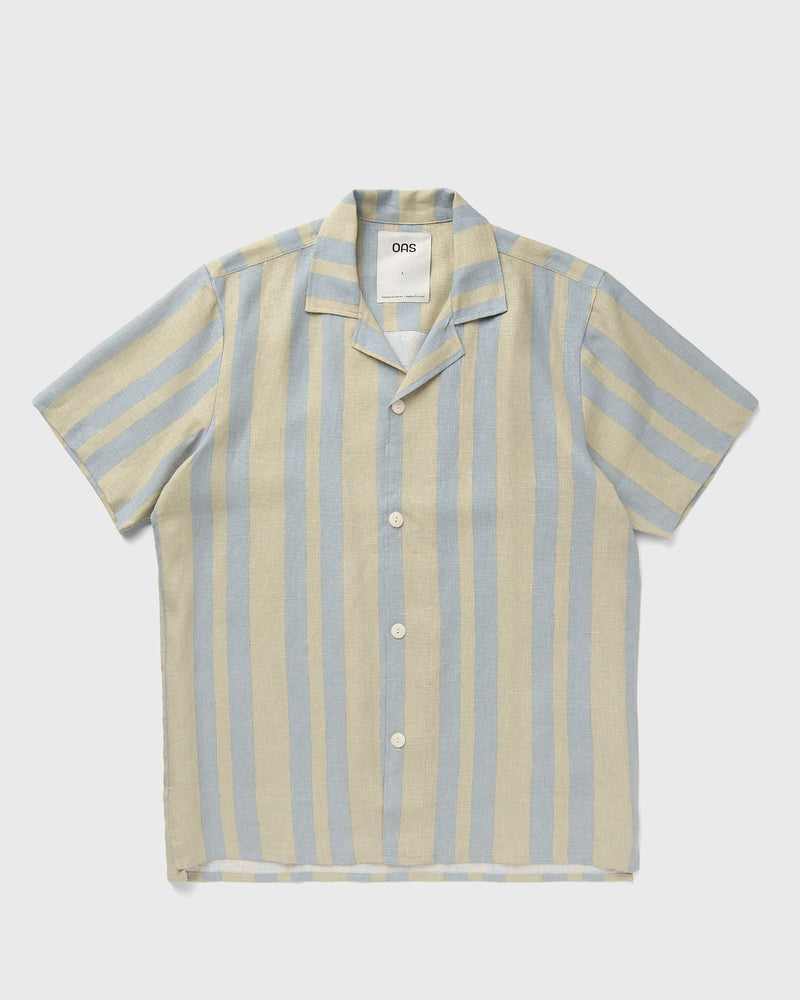 Oas Mist Strata Cuba Linen Shirt Green
