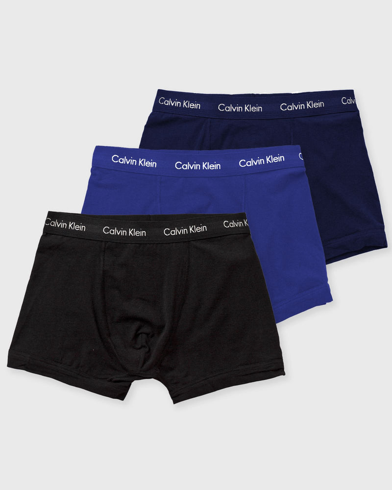Calvin Klein Underwear Cotton Stretch Trunk 3PK Black|blue