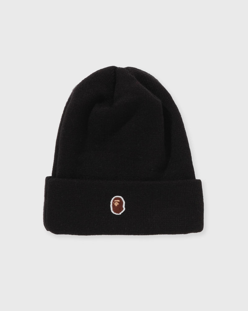 A Bathing Ape Ape Head One Point New Era Knit Cap Black