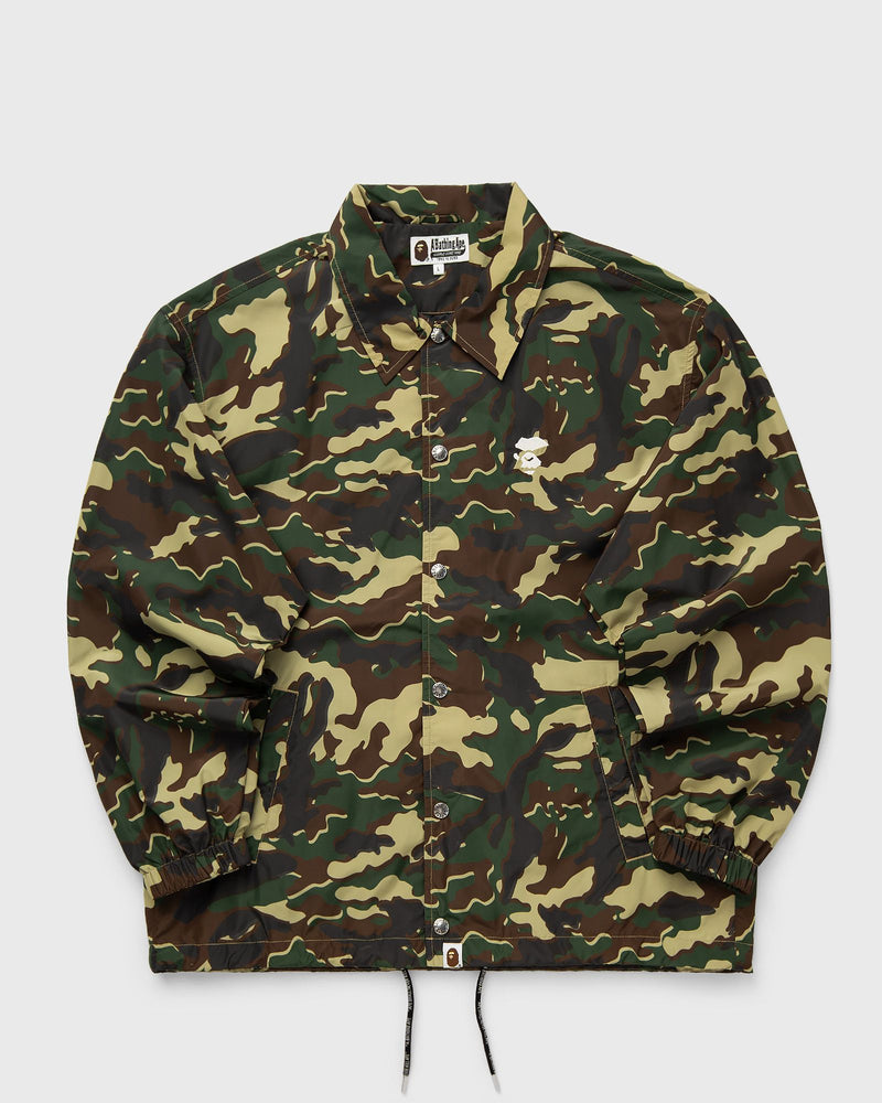 A Bathing Ape Glitch Woodland Camo Coach Jacket Green