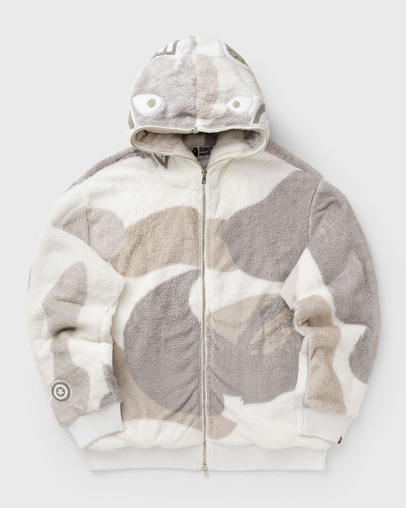 A Bathing Ape Color Camo Shark Full Zip Sherpa Jacket White