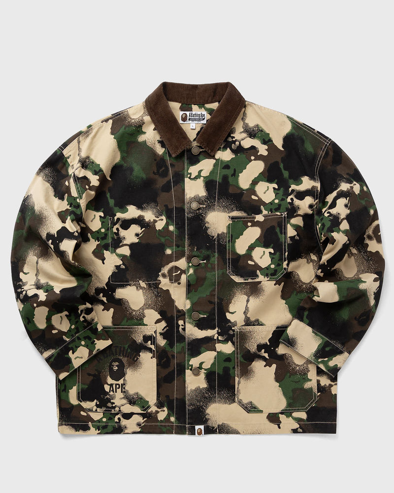 A Bathing Ape Map Camo Work Jacket Multi
