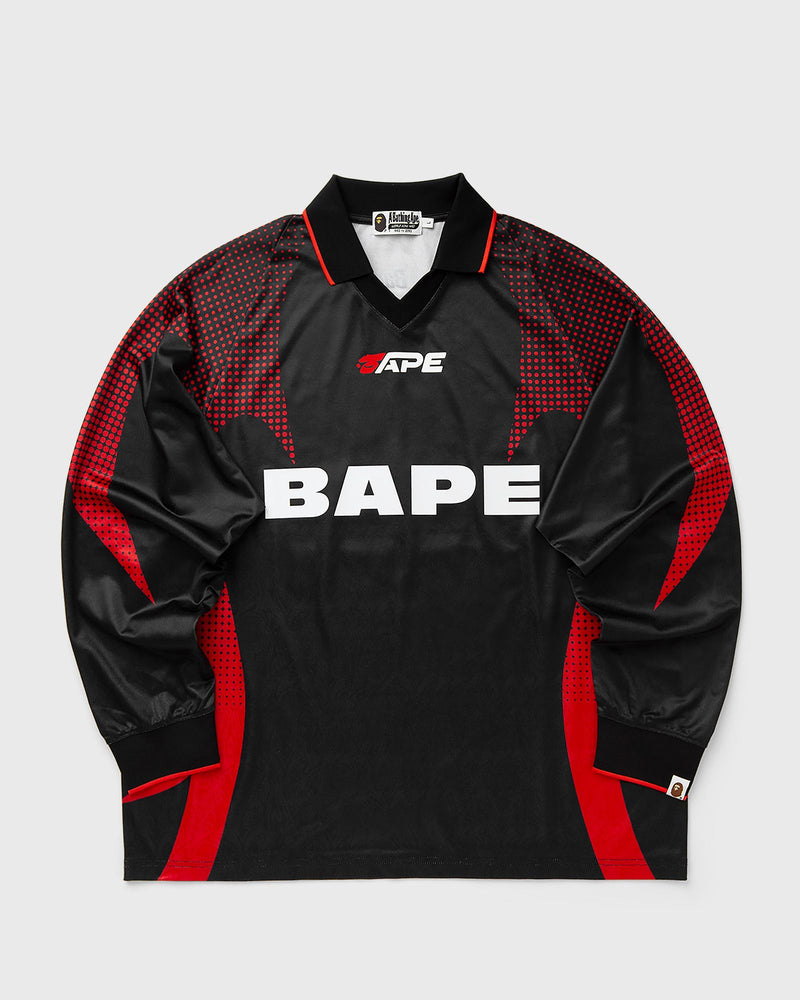 A Bathing Ape Ape Flameonogram Jacquard Logo Relaxed Fit Football Jersey Black