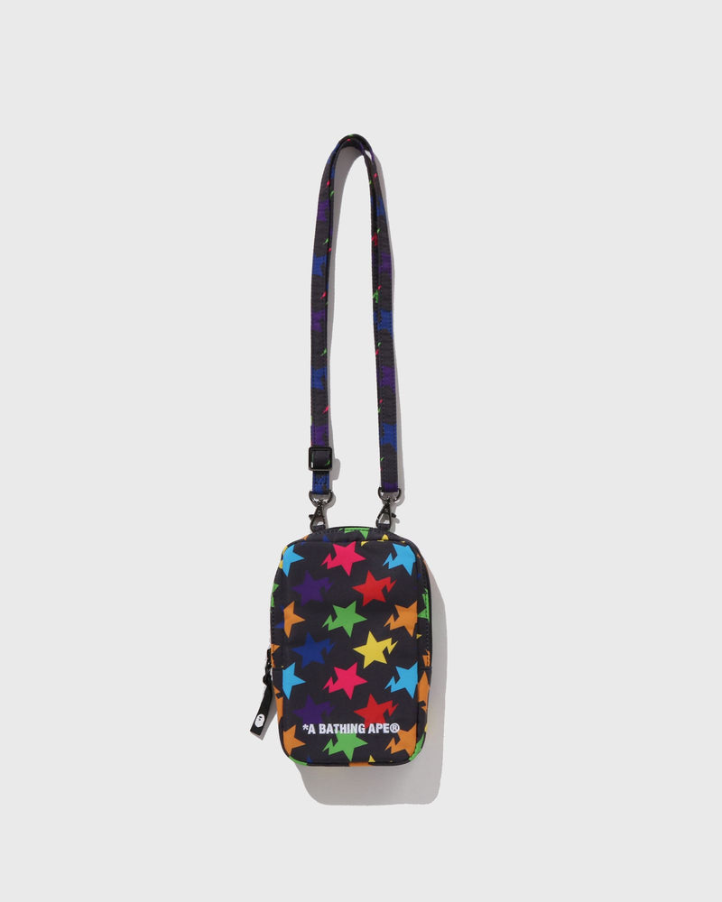 A Bathing Ape Sta Pattern Phone Shoulder Bag M Travel Black