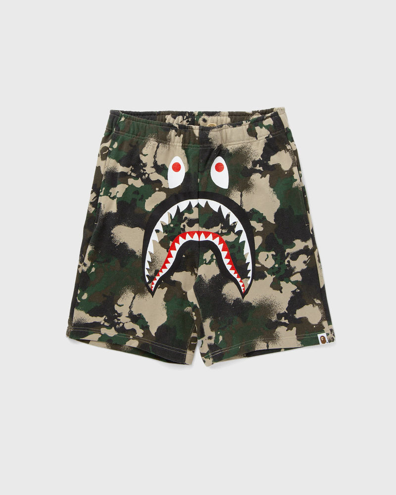 A Bathing Ape Map Camo Regular Fit Shark Sweat Shorts Silver