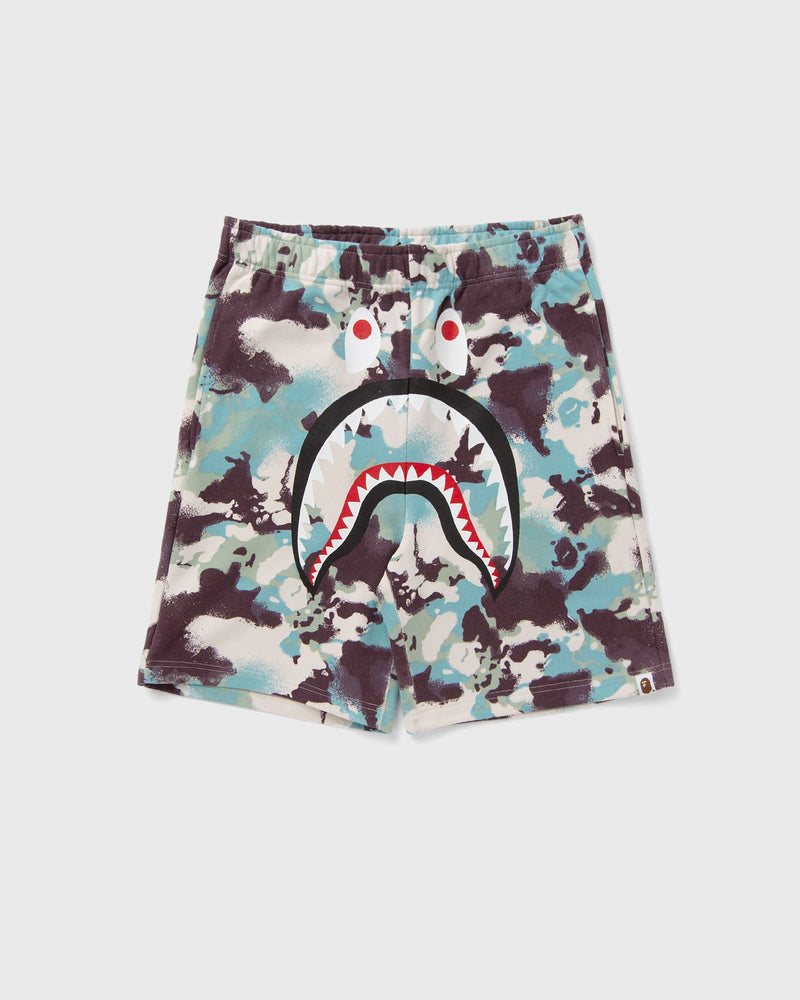 A Bathing Ape Map Camo Regular Fit Shark Sweat Shorts Multi