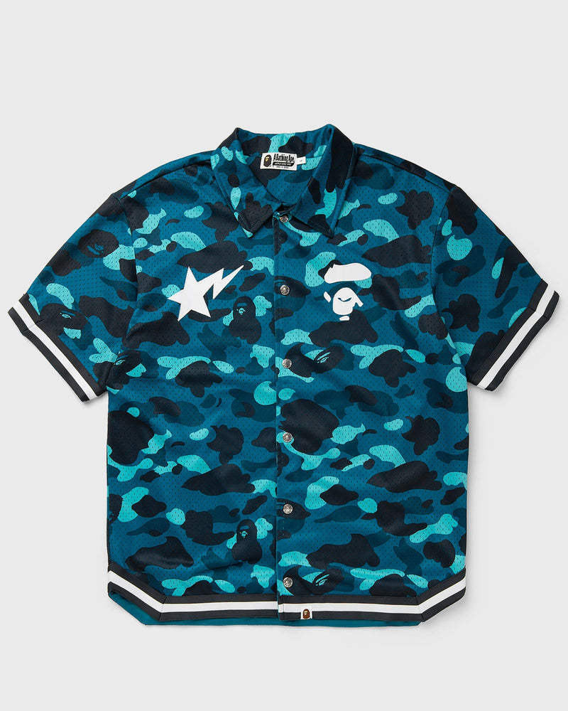 A Bathing Ape Color Camo Warm Up Ss Shirt Blue