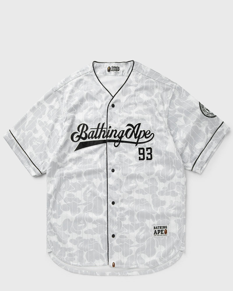 A Bathing Ape Camo Stripe Baseball Shirt Grey