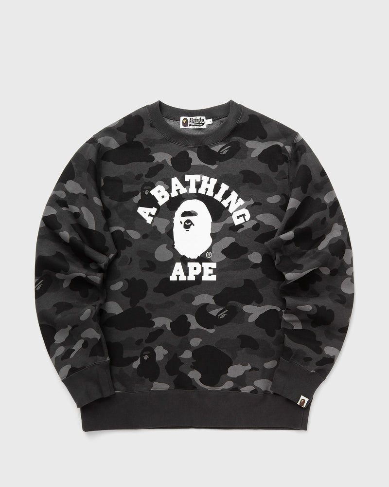 A Bathing Ape Color Camo College Crewneck Sweatshirt Black