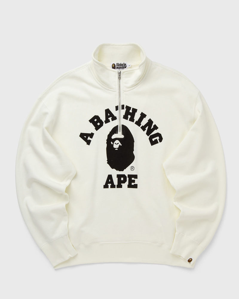 A Bathing Ape College Half Zip Relaxed Fit Crewneck Sweatshirt Grey