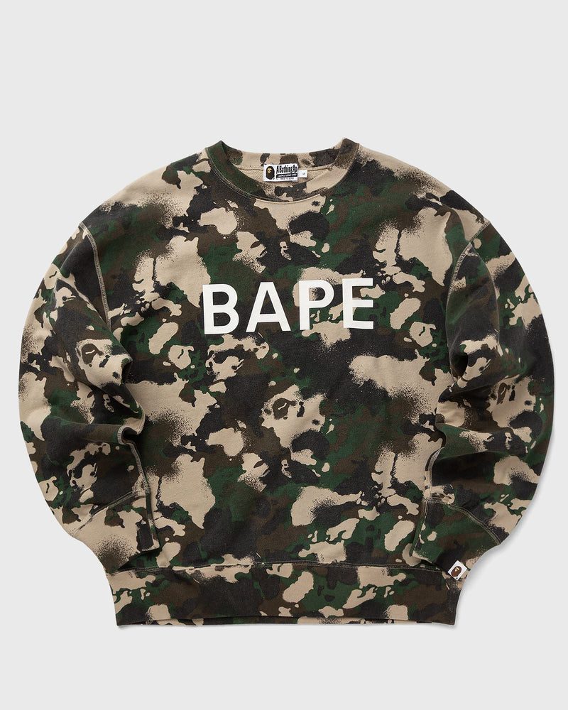 A Bathing Ape Map Camo Crewneck Relaxed Fit Sweatshirt Multi