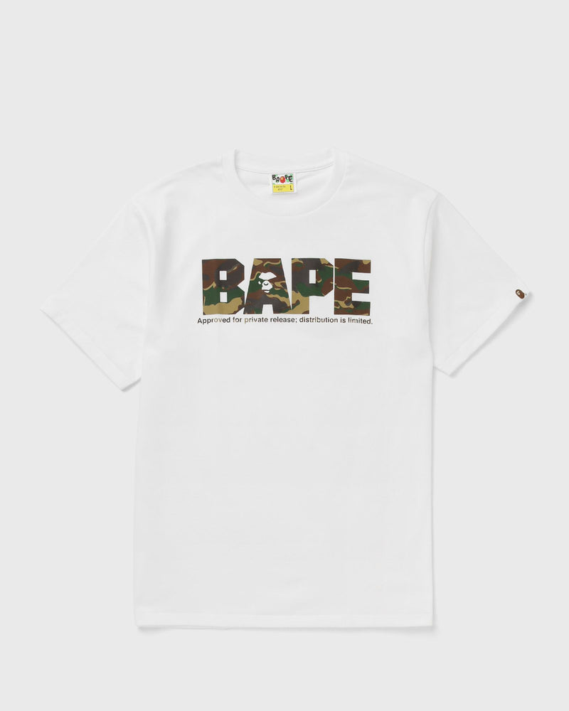 A Bathing Ape Glitch Woodland Camo Army Bape Tee White