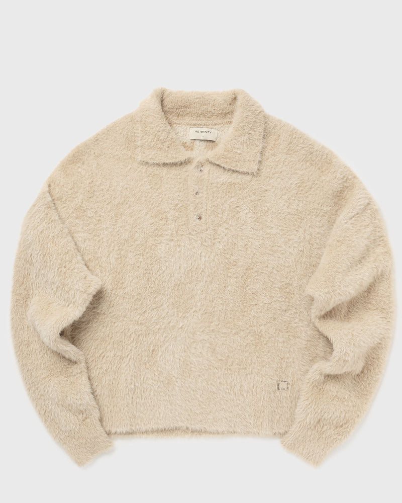 Reternity Clair Furry Knit Polo Beige